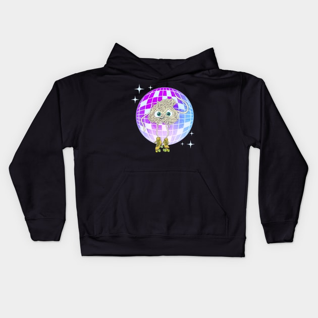 Spaghetti Roller Disco Kids Hoodie by NotBlandly